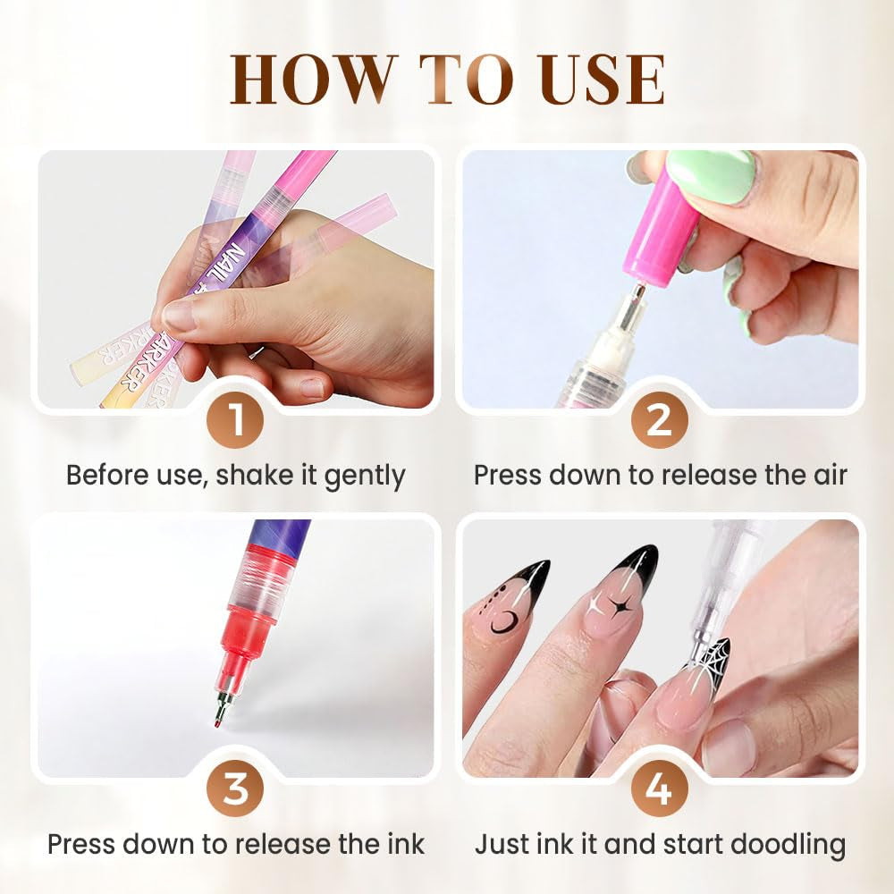 3D Nail Art Pens Set