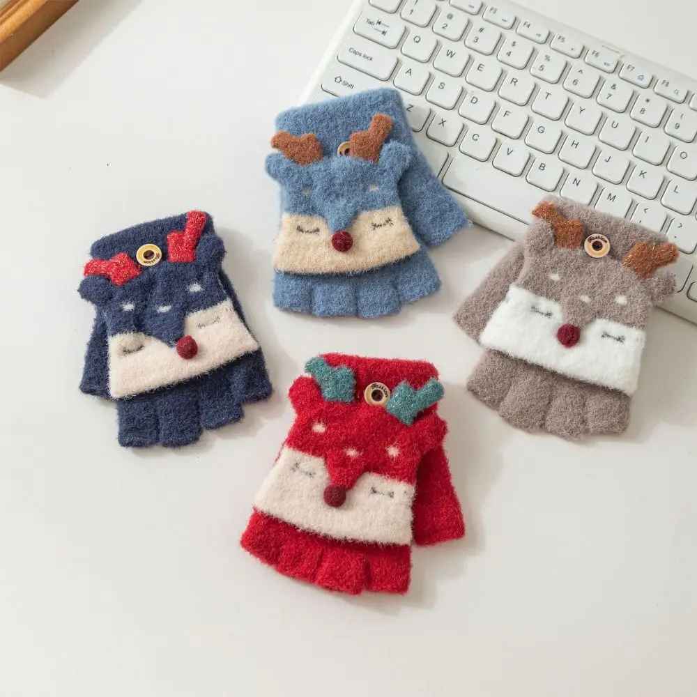 Cute Cartoon Winter Flip Gloves