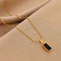 Midnight Octagon Snake Chain Pendant