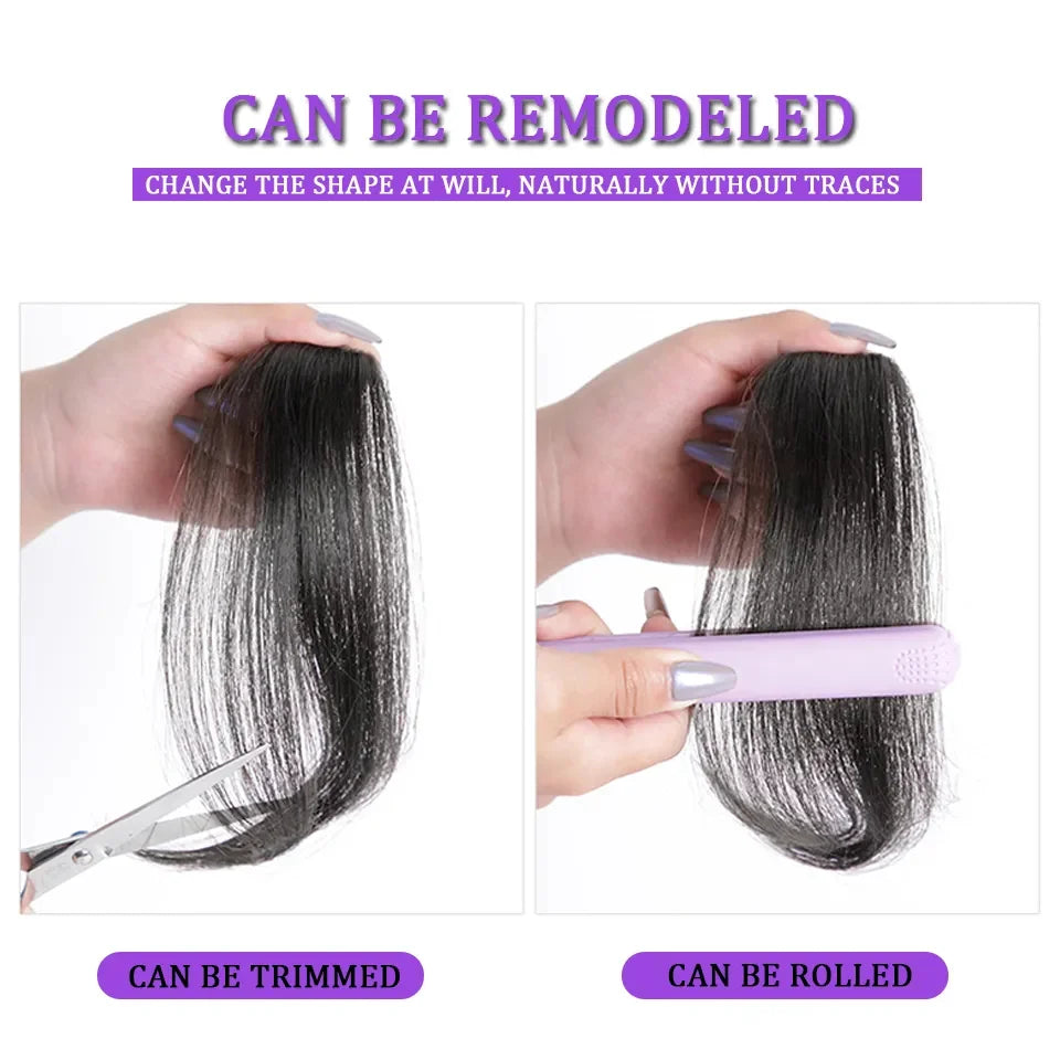 2-Clip-In Front Side Hair Bangs Extension