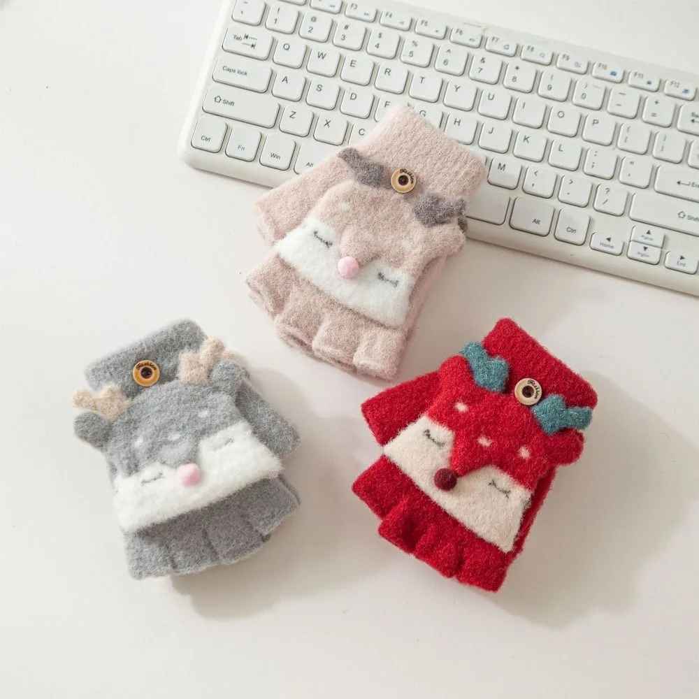 Cute Cartoon Winter Flip Gloves