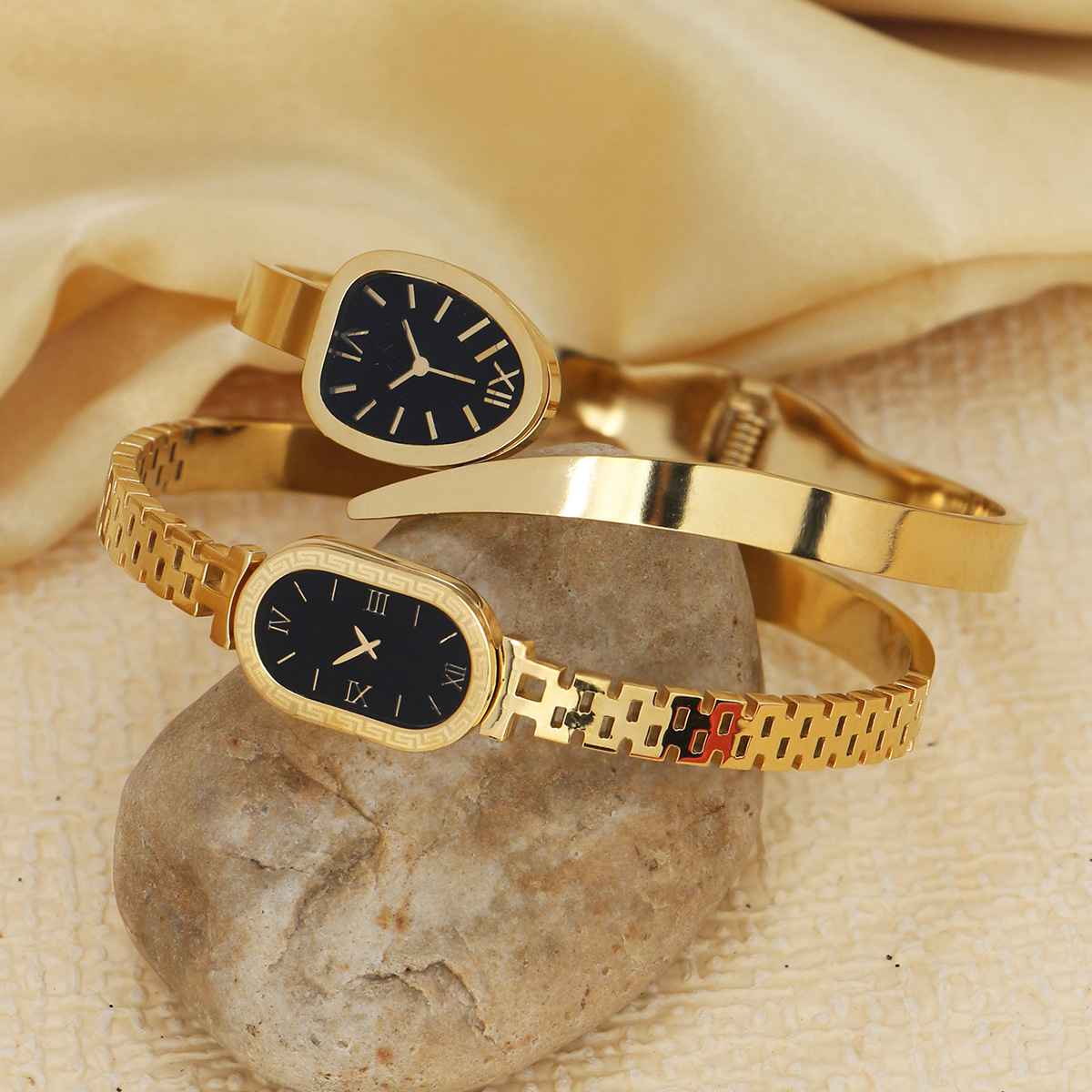 Retro Snake & ClasicShape Watch Bracelet