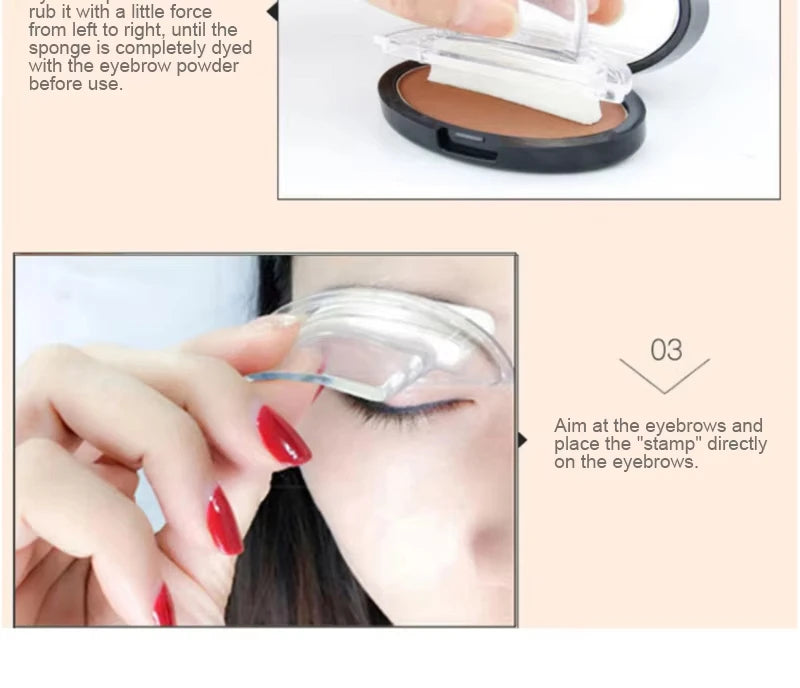 Eyebrow Powder Stamp Stencil Kit