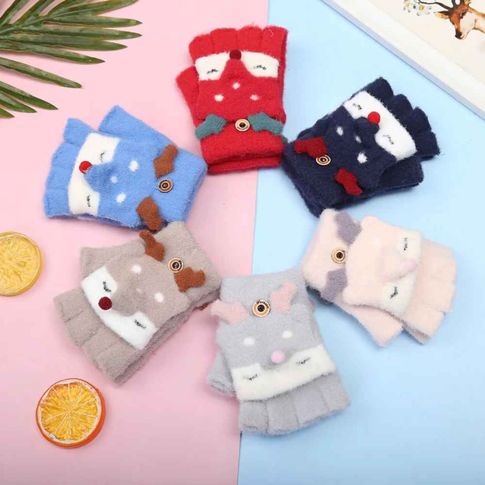 Cute Cartoon Winter Flip Gloves