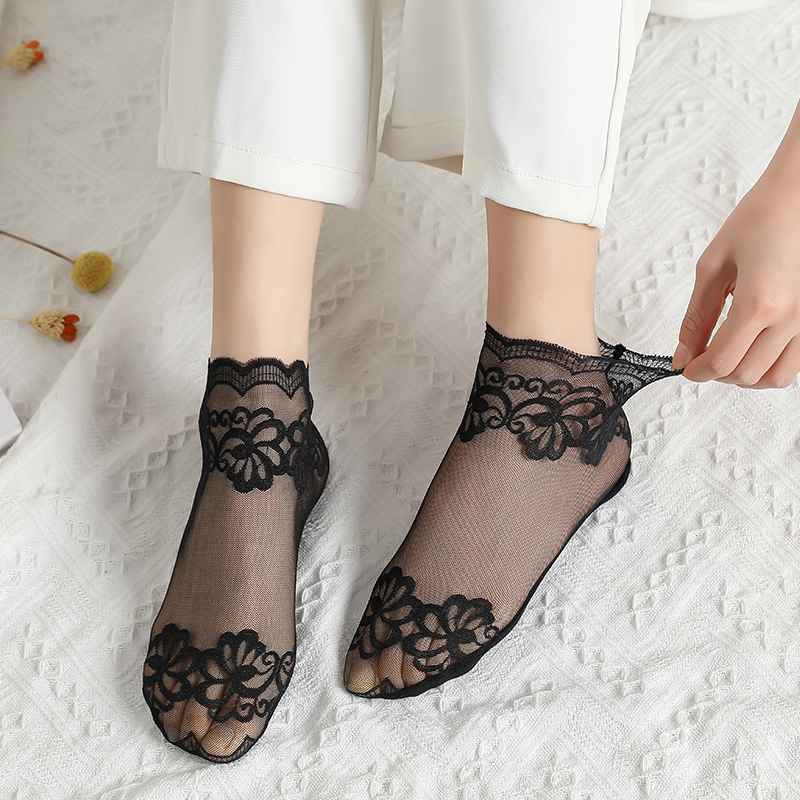 BreezeSoft Pearl Lace Socks