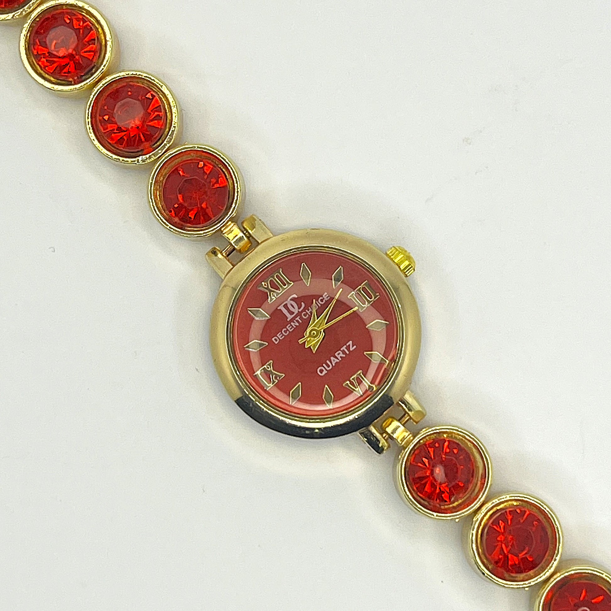 Crimson Crystal Elegance Women’s Watch