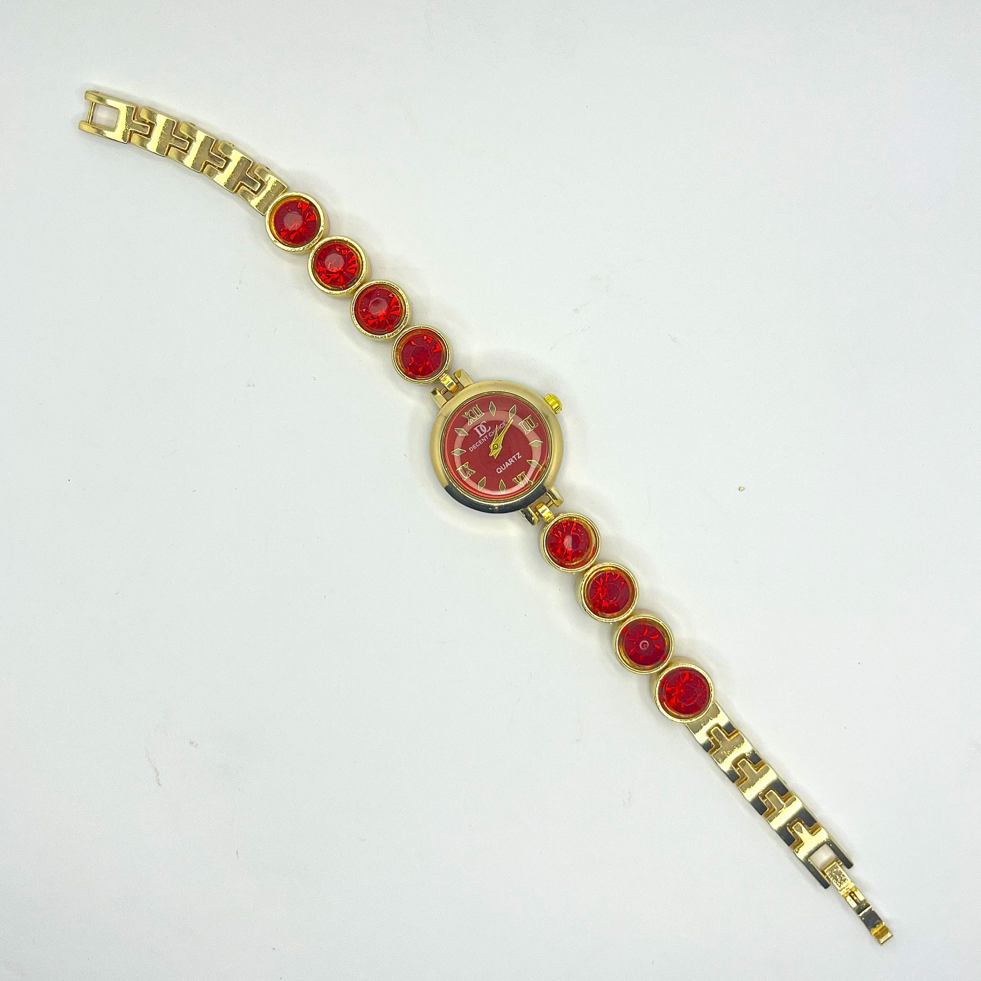 Crimson Crystal Elegance Women’s Watch