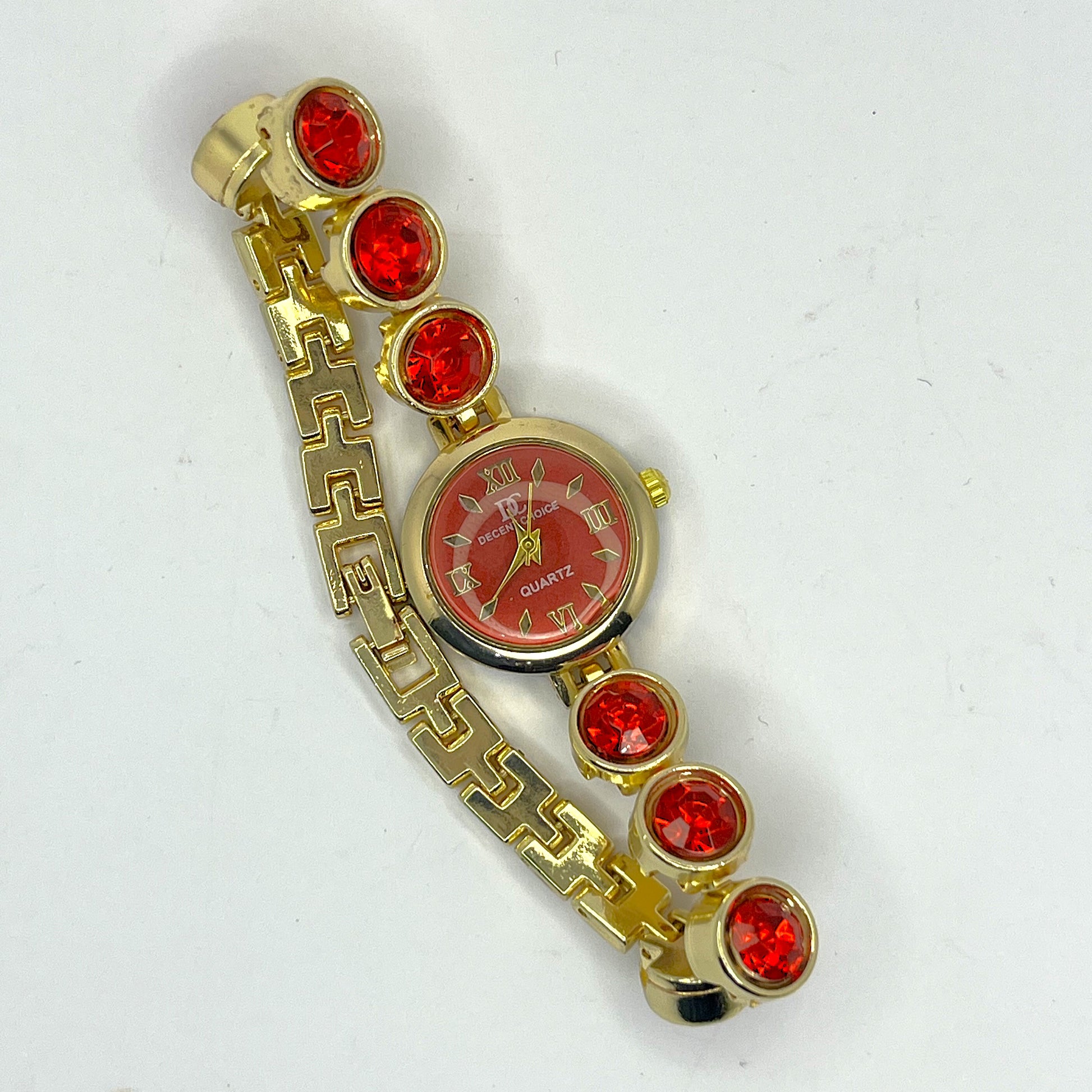 Crimson Crystal Elegance Women’s Watch