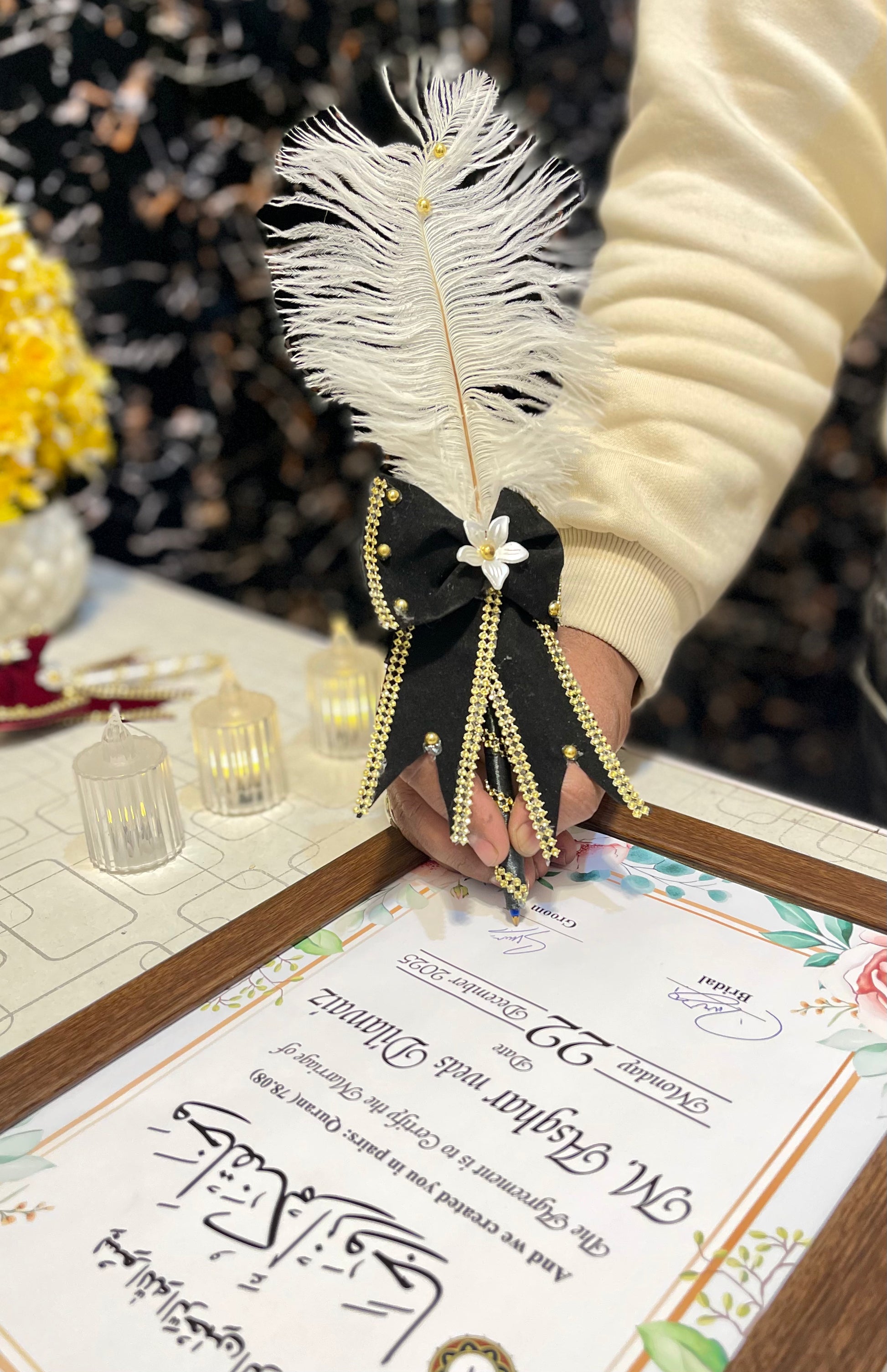 Luxury Pearl Feather Nikah Pen