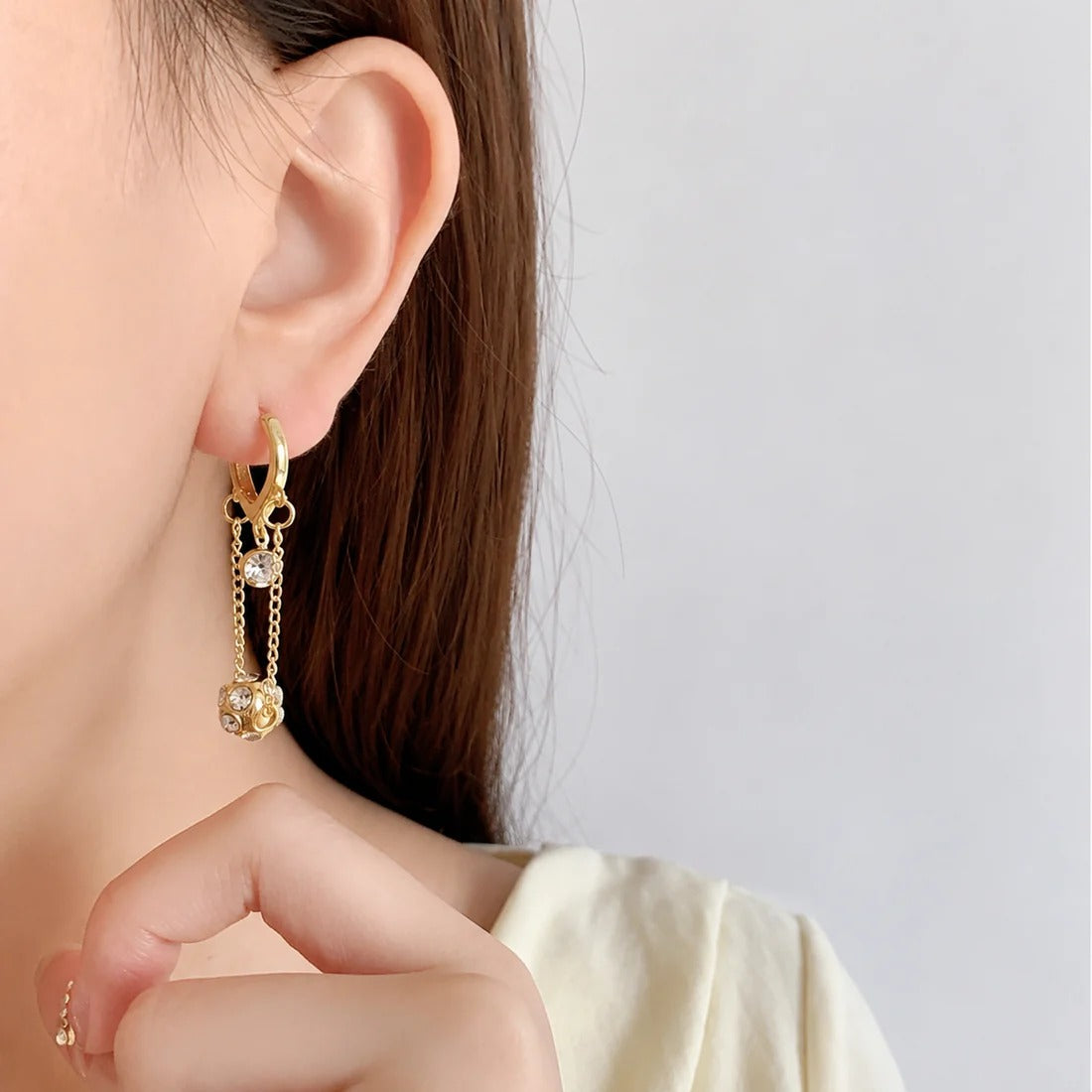 Crystal Dangling Bloom Earrings
