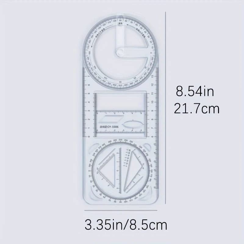 Multifunctional Geometric Plastic Ruler
